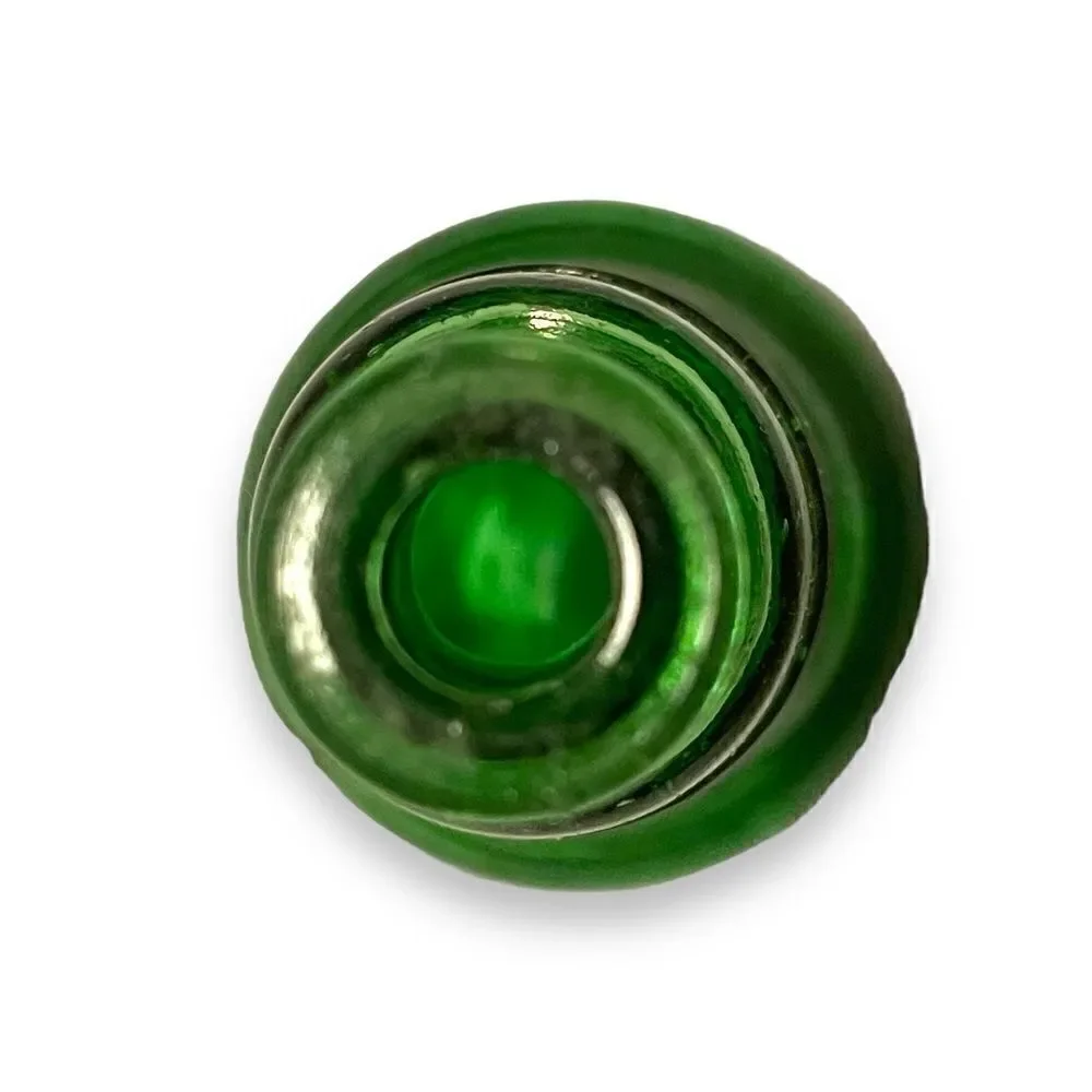 Vintage Wheaton Glass Liberty Bell Miniature Green Bottle